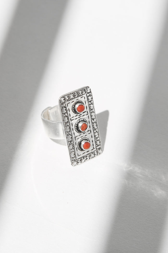 Yelli Jewels | Rectangular Coral Ring