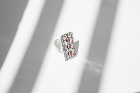 Yelli Jewels | Rectangular Coral Ring