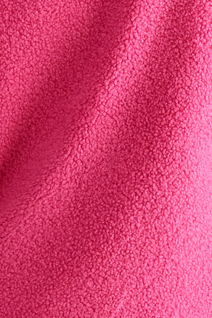 Apple Borg Faux Fur Collar Cropped Jacket – Pink - Detail 5