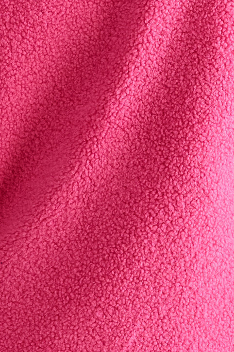 Apple Borg Faux Fur Collar Cropped Jacket – Pink - Detail 5