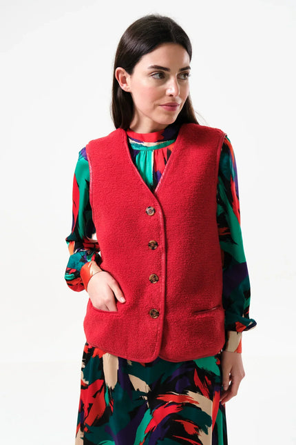 Chris Borg Waistcoat - Red - Front