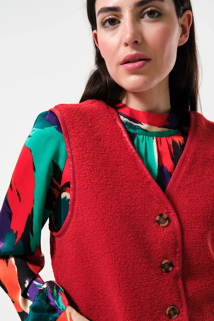Chris Borg Waistcoat - Red - Detail 2