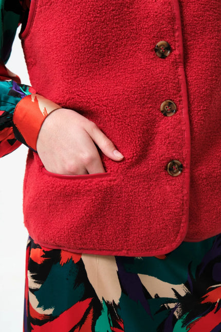 Chris Borg Waistcoat - Red - Detail 1