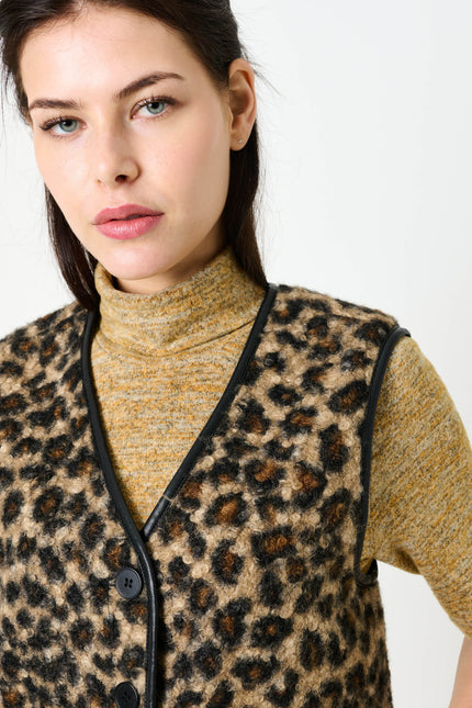 Chris Animal Gilet - Taupe - Detail 1