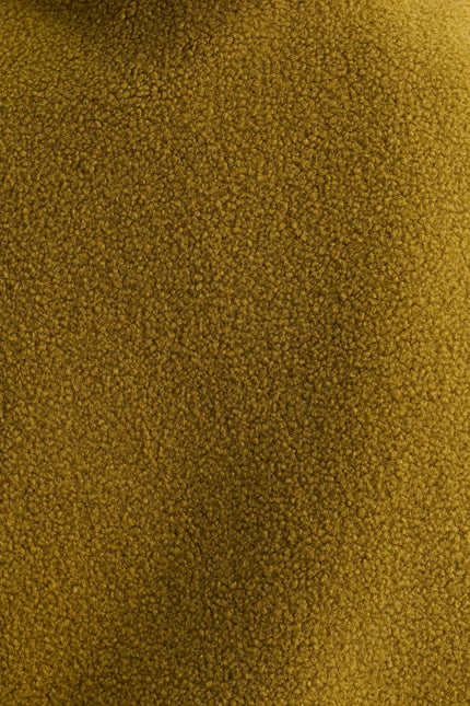 Apple Borg Faux Fur Collar Cropped Jacket – Mustard - Detail 6