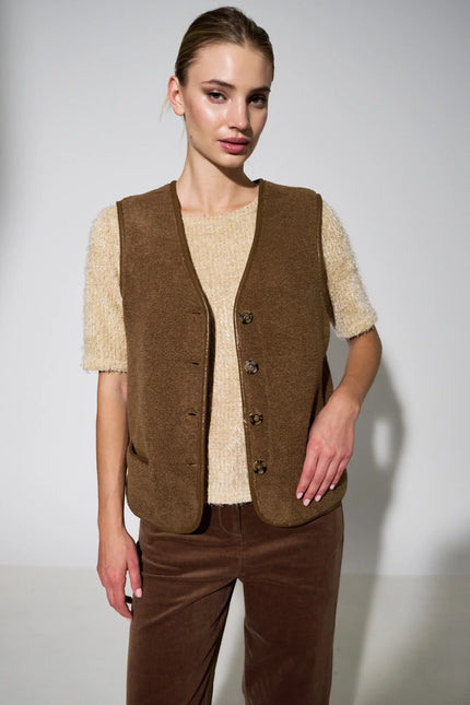 Chris Borg Waistcoat - Nutmeg - Detail 1