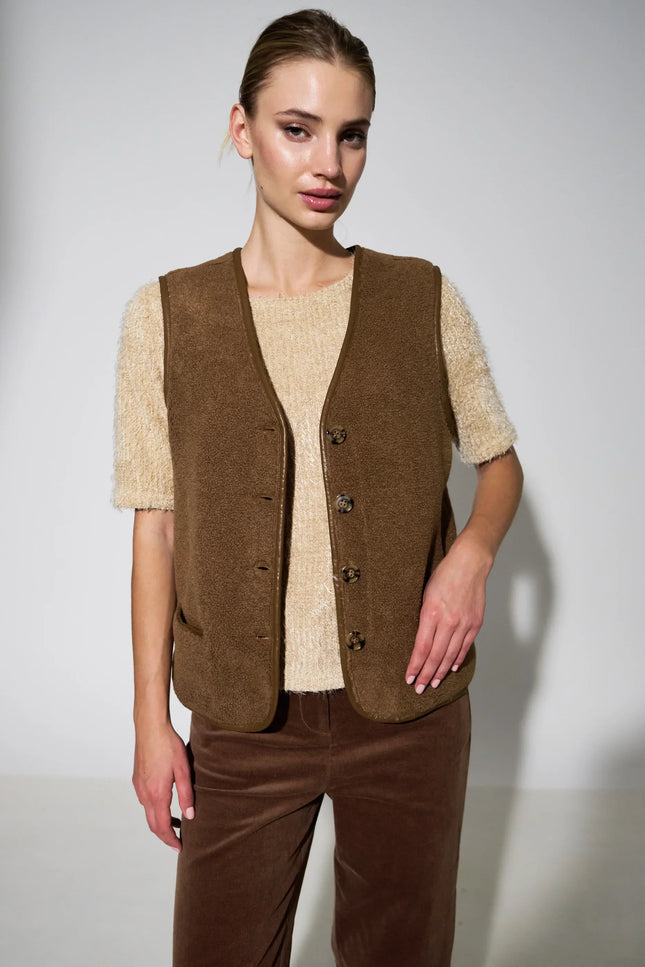 Chris Borg Waistcoat - Nutmeg - Detail 1