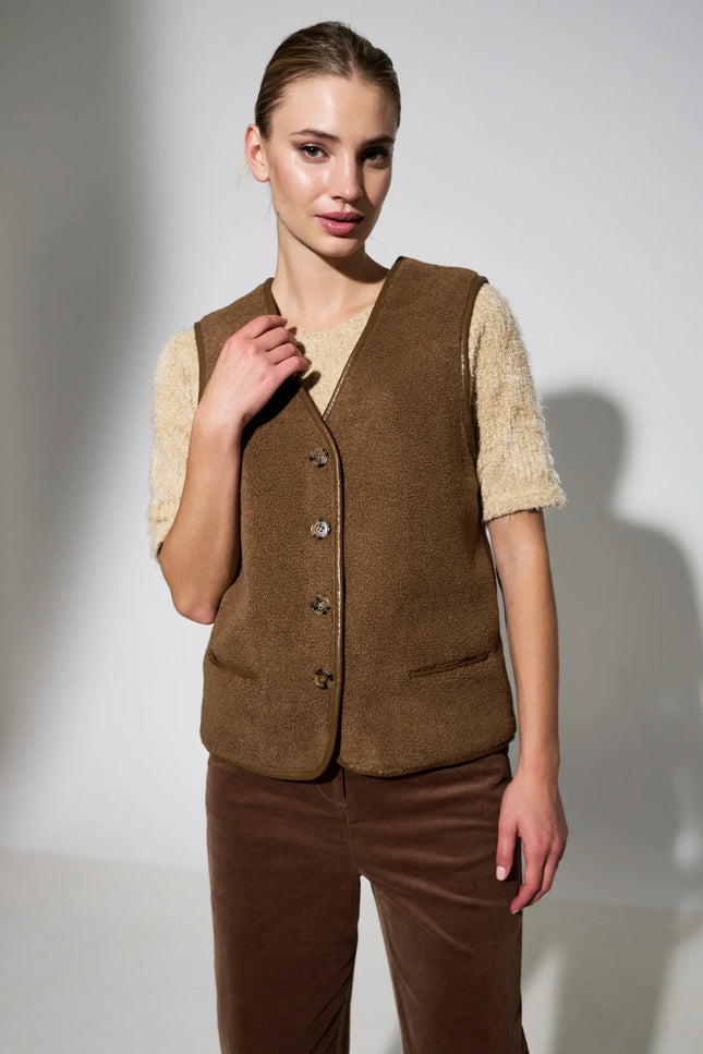 Chris Borg Waistcoat - Nutmeg - Front