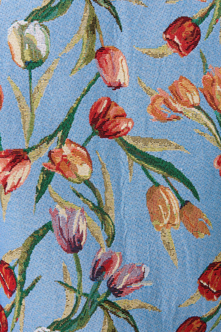 Salut Tulip Jacquard Short Jacket - Blue - Detail 4