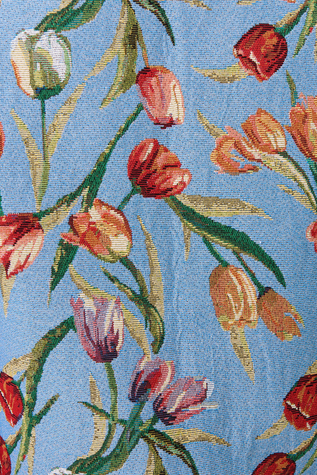 Salut Tulip Jacquard Short Jacket - Blue - Detail 4