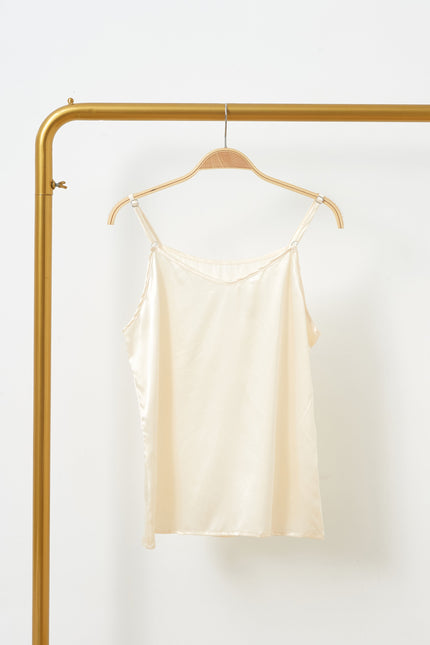 Soft Strokes Silk | Cream Soar Pyjamas Camisole with Adjustable Straps