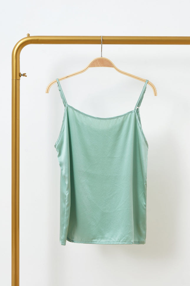 Soft Strokes Silk | Jade Soar Pyjamas Camisole with Adjustable Straps