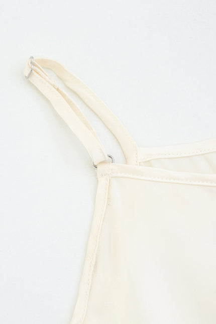 Soft Strokes Silk | Cream Soar Pyjamas Camisole with Adjustable Straps