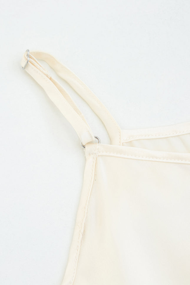 Soft Strokes Silk | Cream Soar Pyjamas Camisole with Adjustable Straps