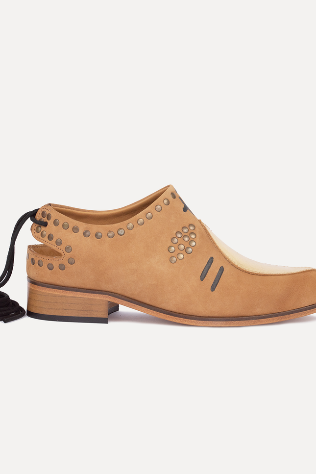 Entrudo | Careto Flat shoes with lace camel