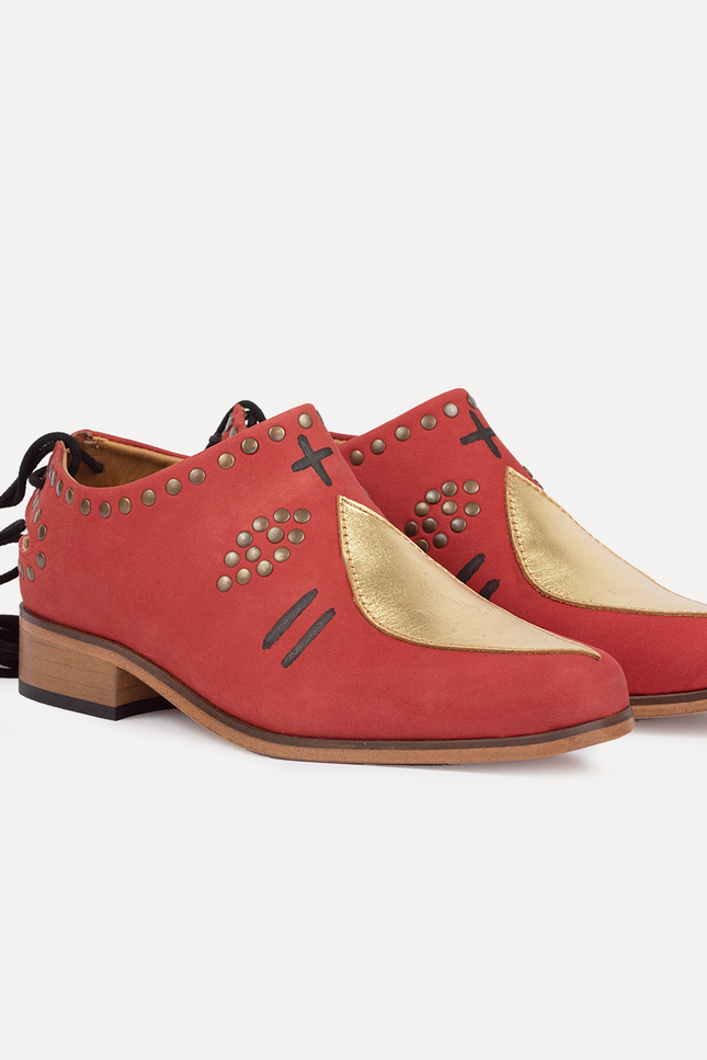 Entrudo | Careto Flat shoes with lace red