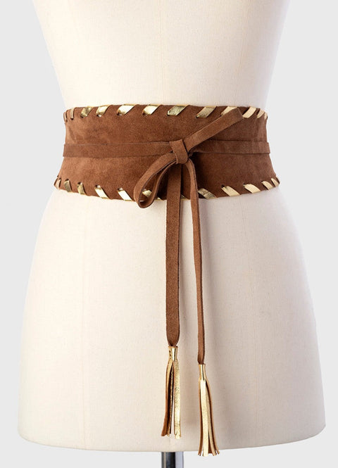 JUAN-JO I Pasek Boho Chic z Zamszu