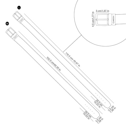 Canussa | Pasek odwracalny – Biały/Czekoladowy