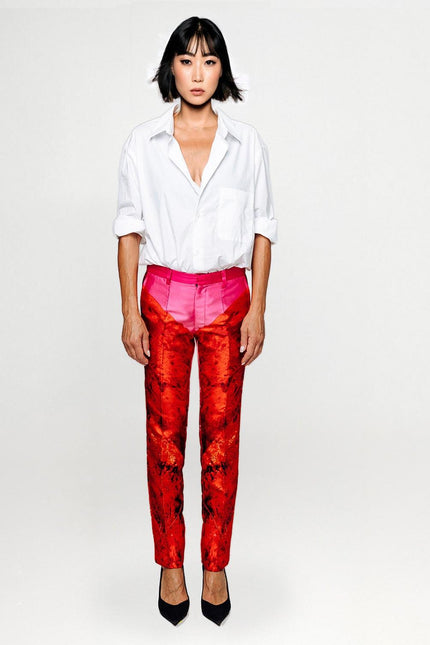 Classic Suit Pants - Red Pink
