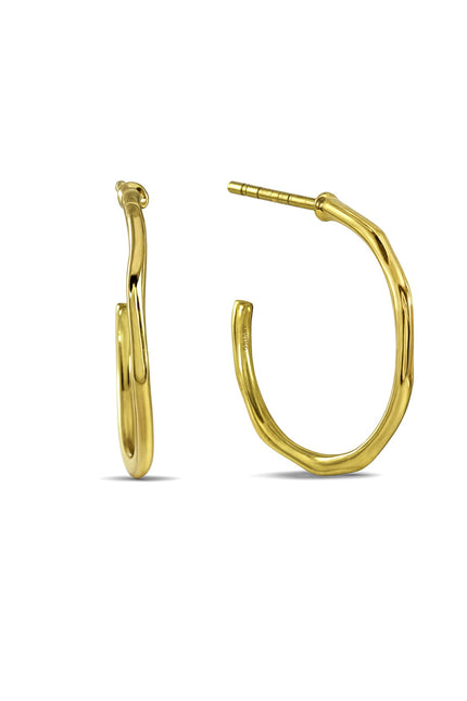 A pair of classic Gold plated hoop earrings in 925 Sterling silver.