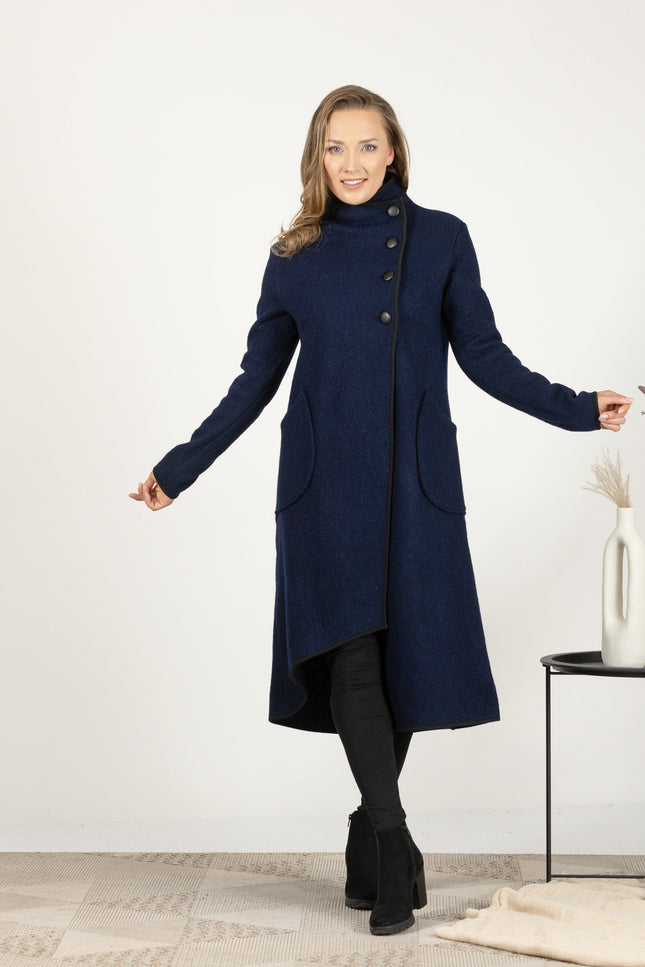 Woman wearing a blue cardigan