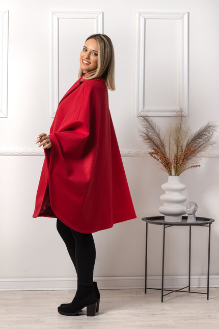 Oversized poncho cape coat