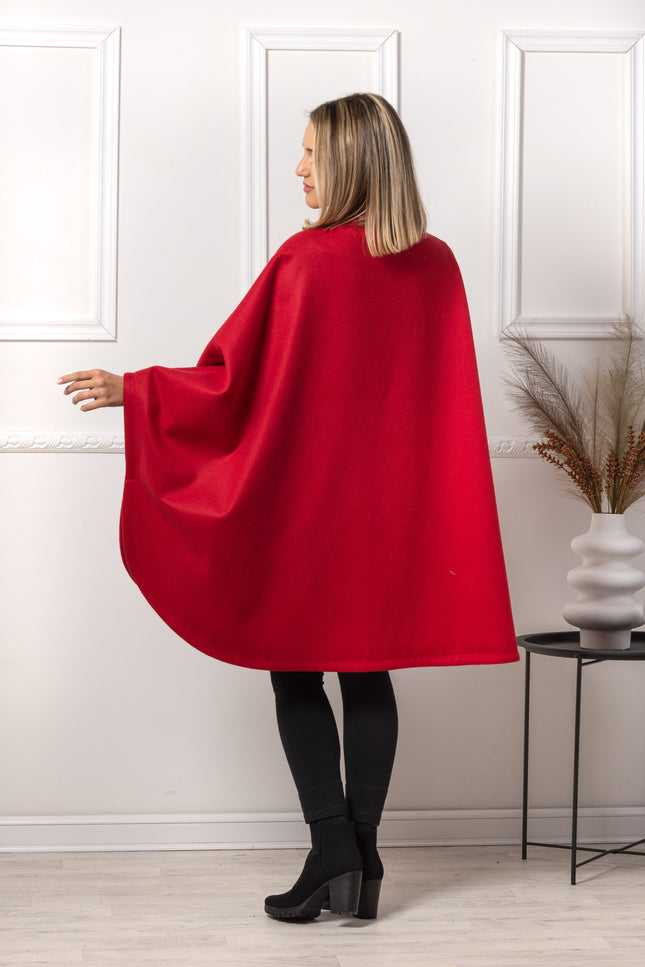 Oversized poncho cape coat