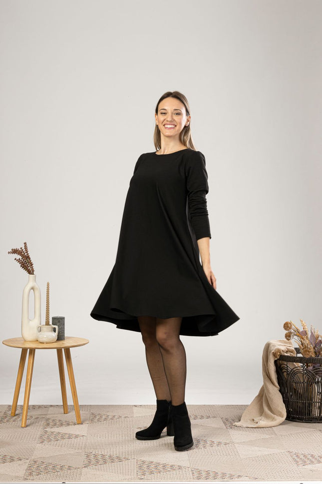 Classic knee-length winter dress