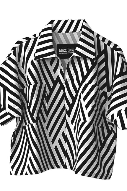 Cropped Shirt - Black & White