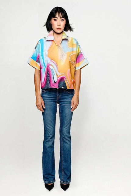 Cropped Shirt - Smokeflow Liquide