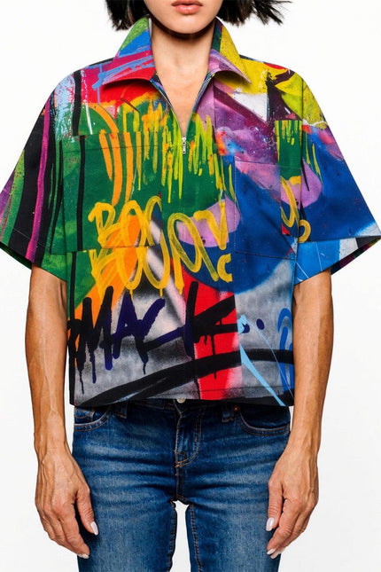 Cropped Shirt - Street Art