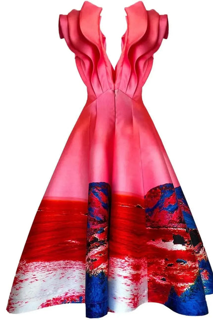 Custom-Made Butterfly Evening Dress - Special Print