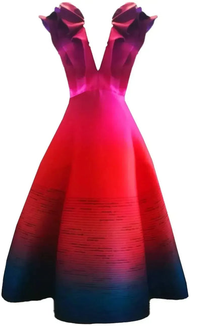Custom-Made Butterfly Evening Dress - Special Print
