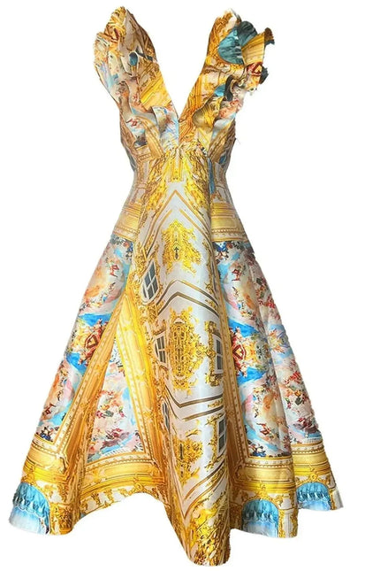 Custom-Made Butterfly Evening Dress - Special Print