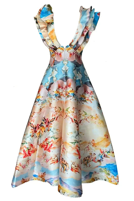Custom-Made Butterfly Evening Dress - Special Print