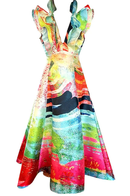 Custom-Made Butterfly Evening Dress - Special Print