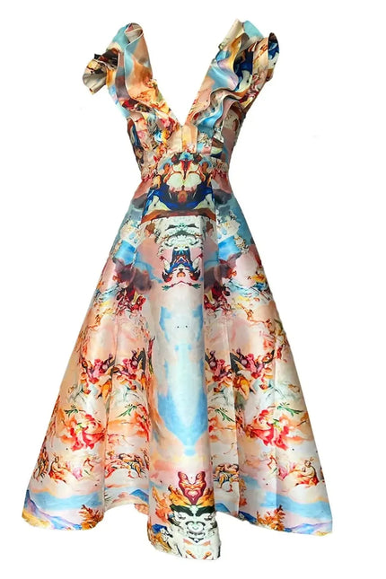 Custom-Made Butterfly Evening Dress - Special Print