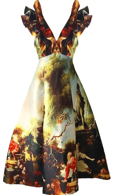 Custom-Made Butterfly Evening Dress - Special Print