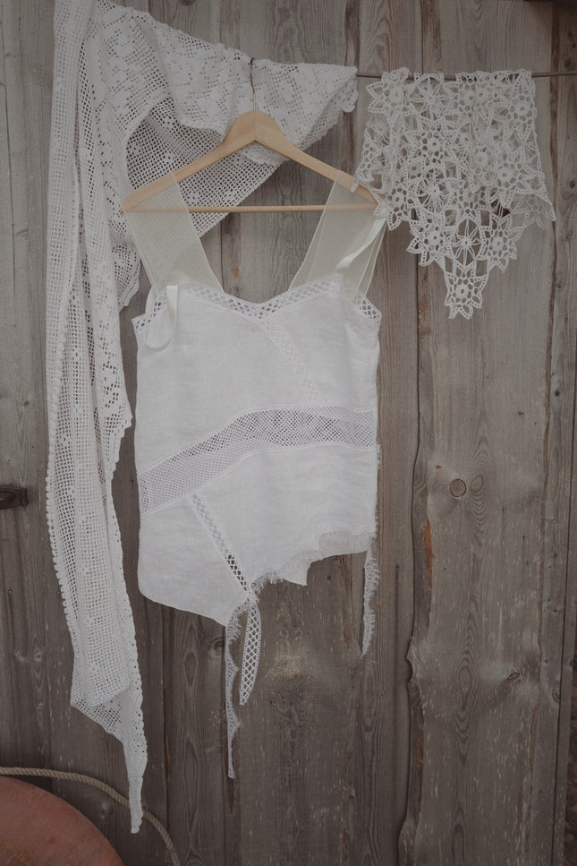 Linen Silk White Top GUNA