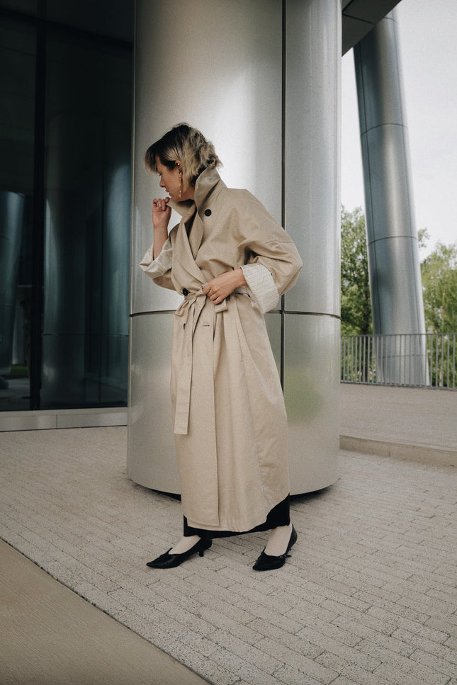 Anna Led | Double -Breasted Belted Trench Coat AGATA