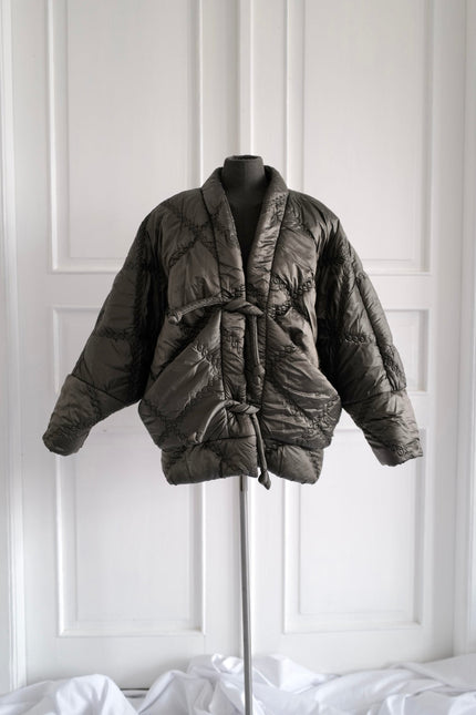 Anna Led | Quilted Kimono KYOTO OLIVE With Large Pockets