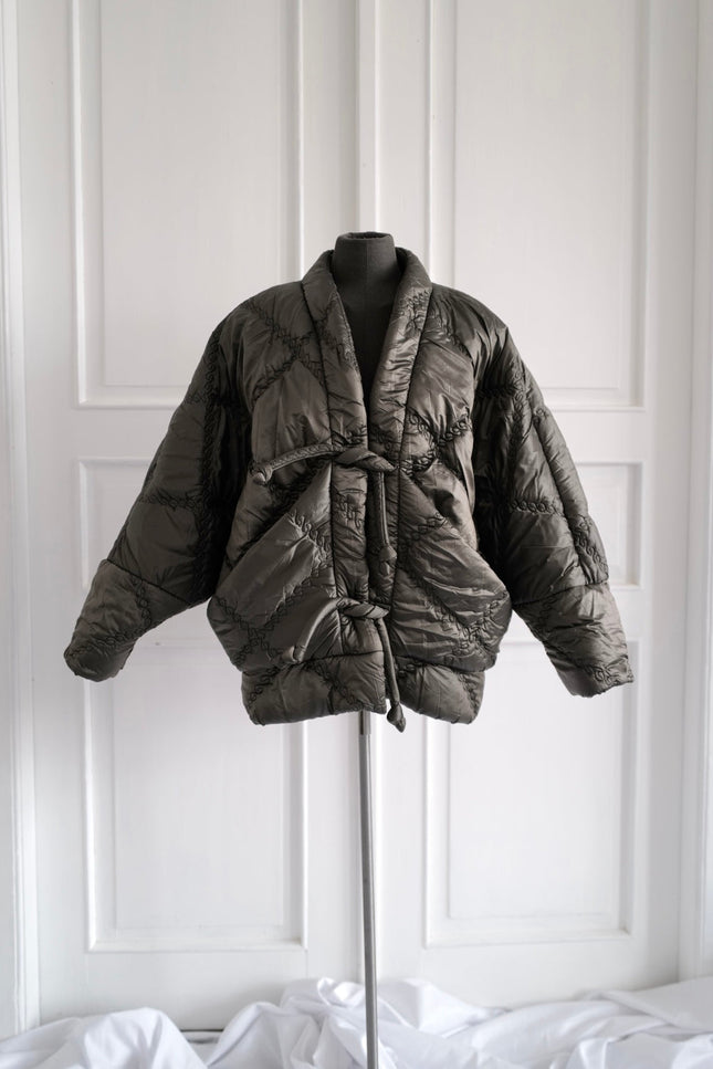 Anna Led | Quilted Kimono KYOTO OLIVE With Large Pockets