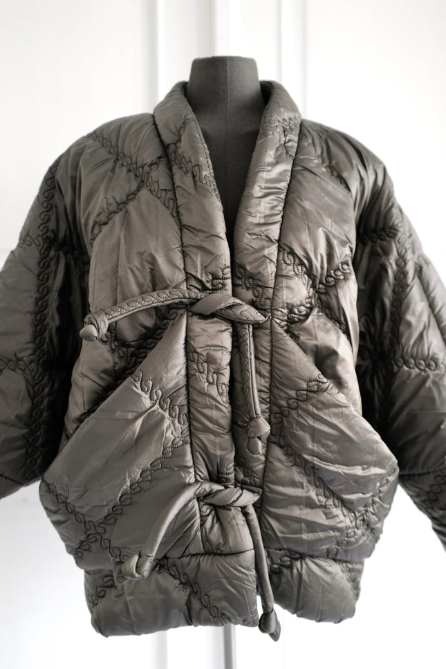 Anna Led | Quilted Kimono KYOTO OLIVE With Large Pockets