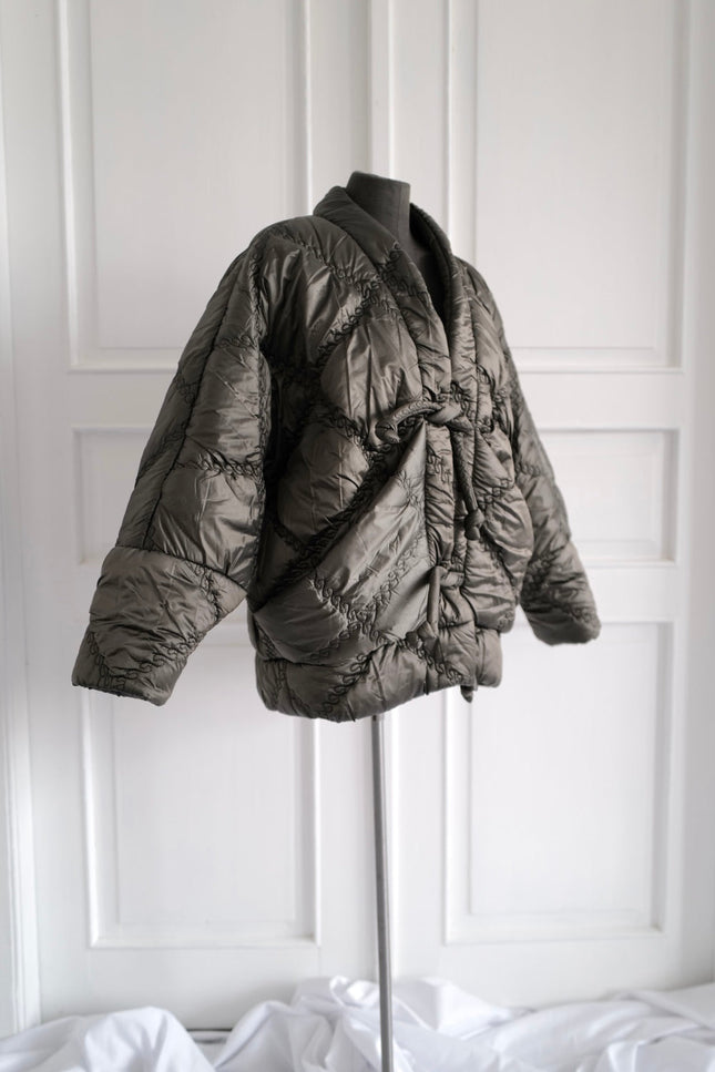 Anna Led | Quilted Kimono KYOTO OLIVE With Large Pockets