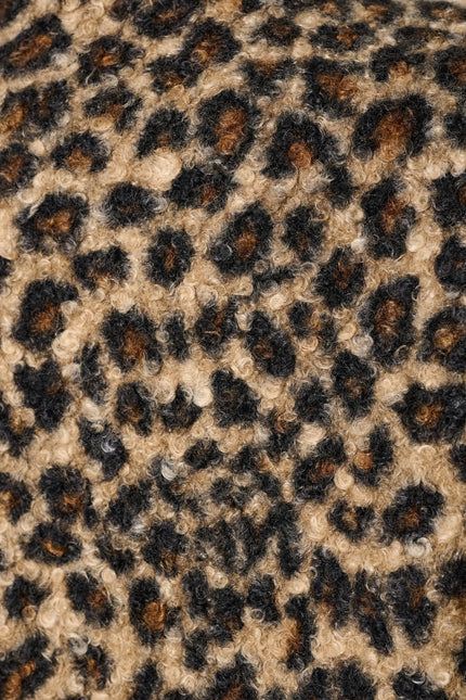 Apple Animal Teddy Faux Fur Collar Jacket - Black - Styled