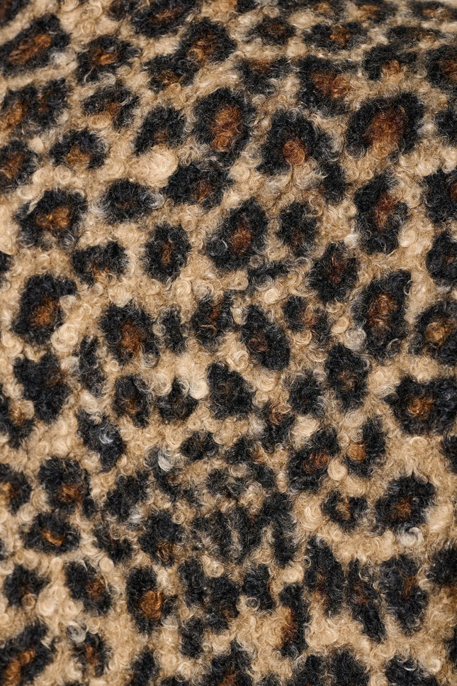 Apple Animal Teddy Faux Fur Collar Jacket - Black - Styled