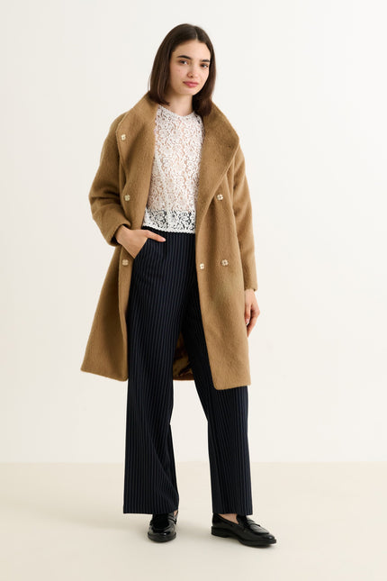 Donalda Camel Cocoon Coat - Detail 4