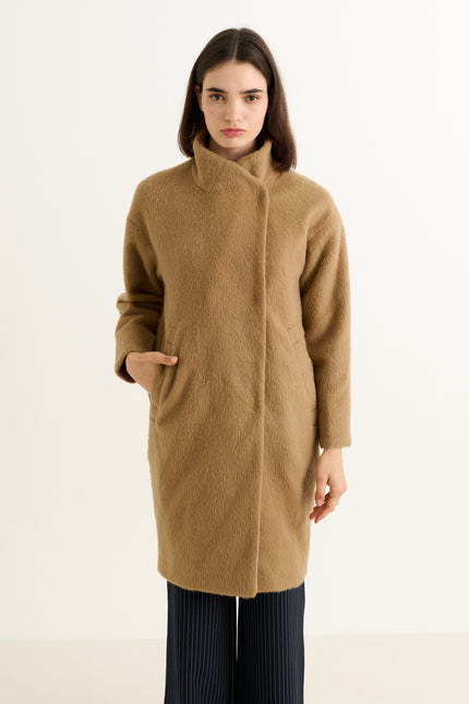 Donalda Camel Cocoon Coat - Back