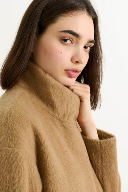 Donalda Camel Cocoon Coat - Detail 2
