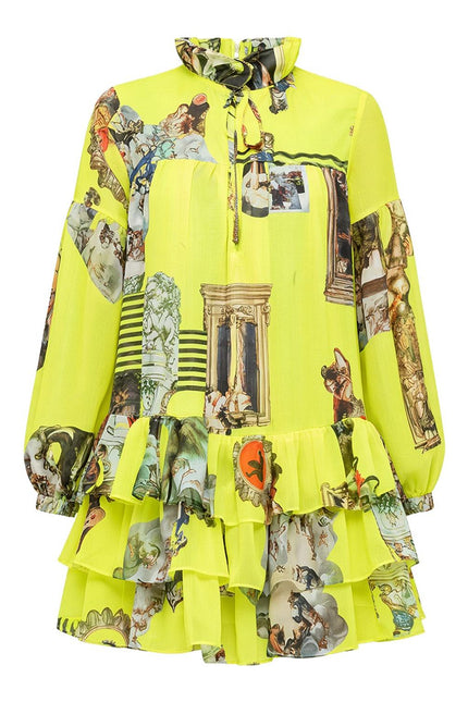 Mini Dress - Neon Yellow